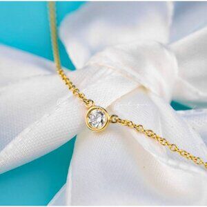 Tiffany & Co. Necklace Elsa Peretti "Diamonds By The Yard" .25ct 18k Yellow Gold